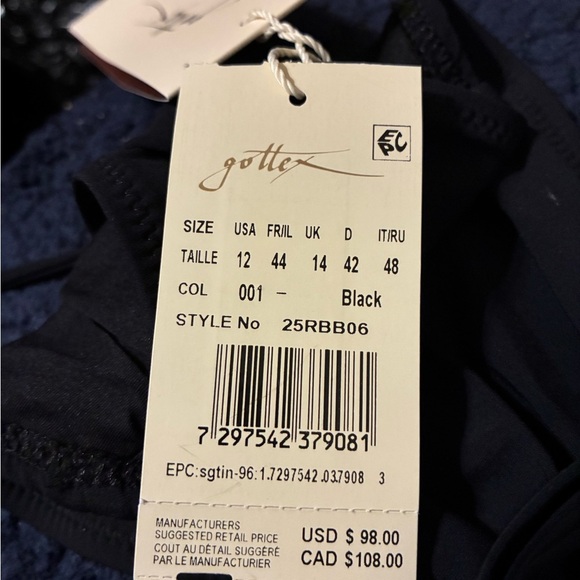 NWT Gottex Rose Bud Stylish Bandeau Bikini Top Women’s Bathing Suit size 12 - Picture 5 of 7